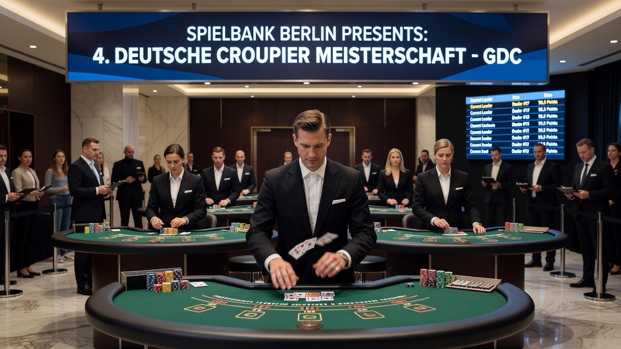 Croupiers bei Chip-Handling-Übungen während der nationalen Dealer-Meisterschaft