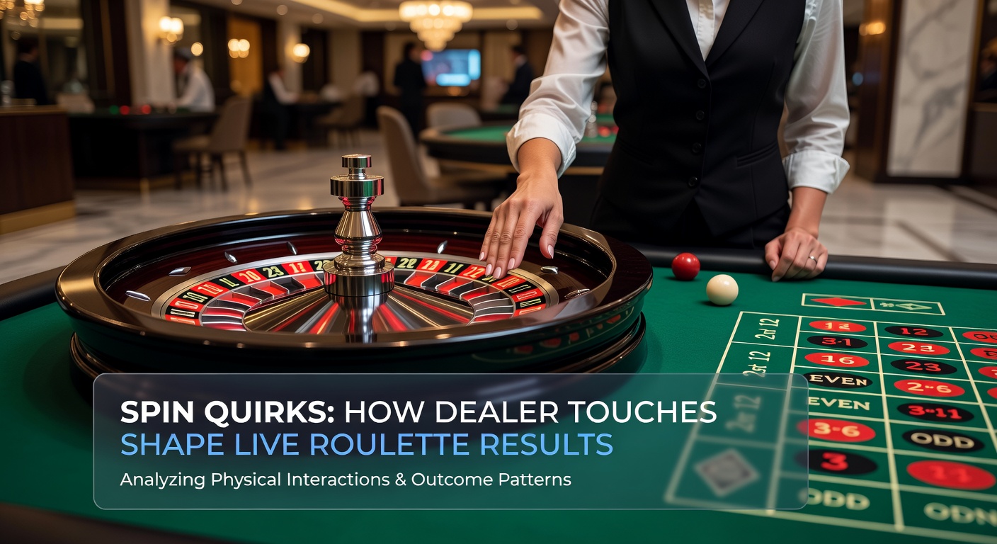 Nahaufnahme eines Dealer-Hands, die das Roulette-Rad berührt und den Ball einwirft, mit sichtbarer Reibung auf der polierten Oberfläche