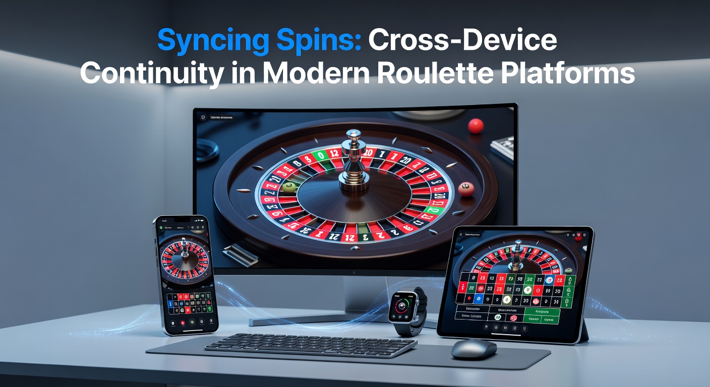 Smartphone und Laptop zeigen dasselbe Roulette-Spiel mit synchronisierten Drehungen auf beiden Bildschirmen
